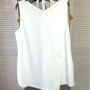 White Hugo Boss Asymmetrical Day to Night Top